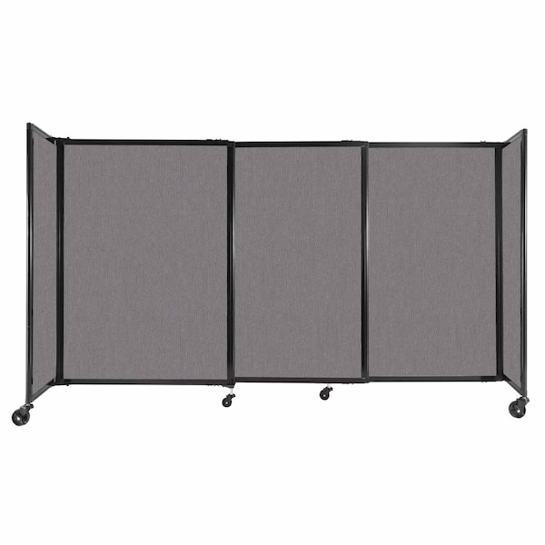 StraightWall Sliding Portable Partition 7'2" x 4' Slate Fabric